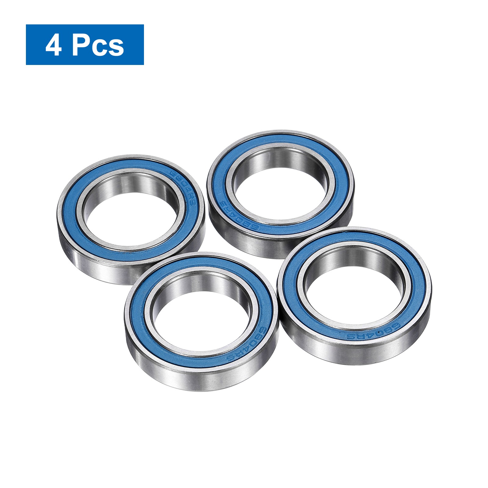4Pcs 6804-2RS Deep Groove Bearing, 20x32x7mm Double Sealed Chrome Steel P5