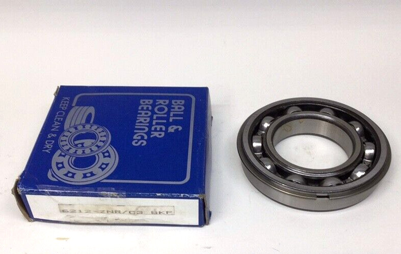 SKF 6212-ZNR/C3 Ball Bearing Deep Groove 60mm ID X 110mm OD X 22mm W Snap Ring