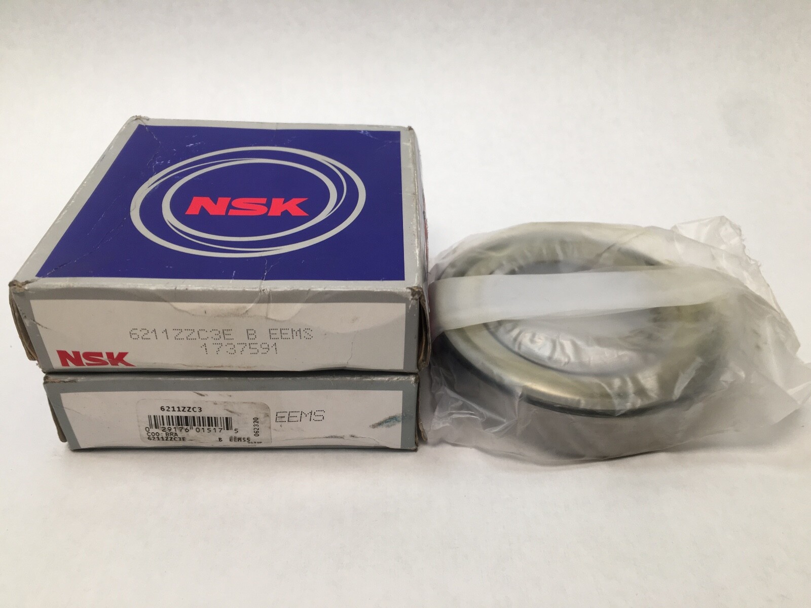 NSK 6211ZZC3 Bearing Metal Sealed 55x100x21 mm 6211 ZZ C3 E 6211Z Brazil 2 pcs