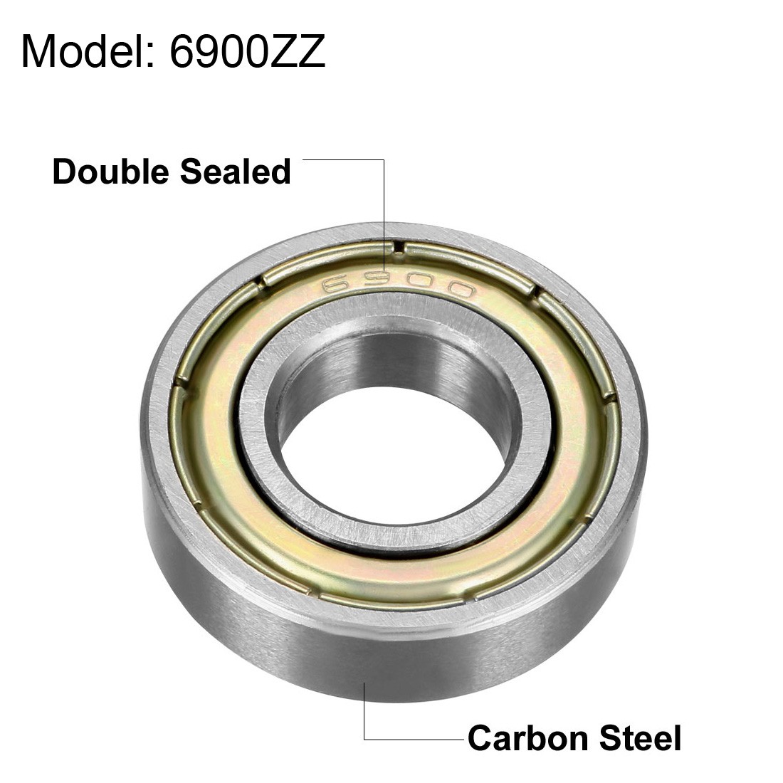 2pcs Deep Groove Ball Bearing 6900ZZ Double Shield 10x22x6mm High Carbon Steel