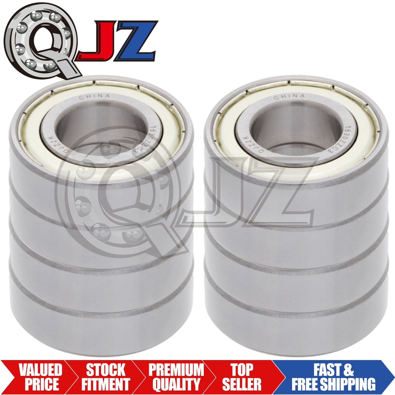 [8-Pack] 1630-ZZ-C3 Deep Groove Radial Ball Bearing 3/4in x 1.625in x 1/2in