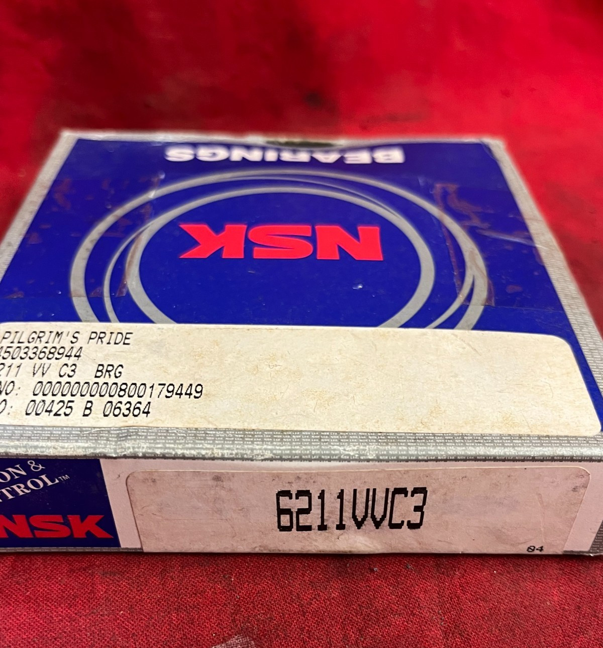 NSK DEEP GROOVE BALL BEARING, 6211VVC3, 55 X 100 X 21 MM, 6211 VV C3