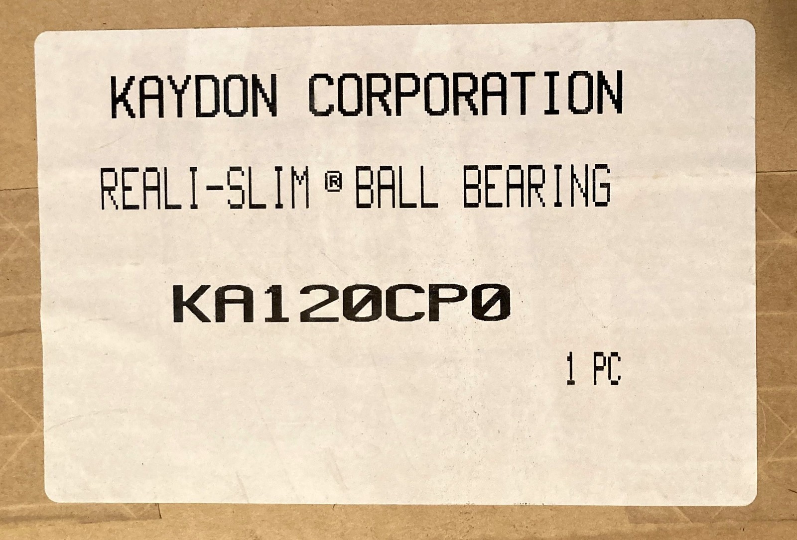 Kaydon KA120CPO Thin Section Ball Bearing (NOS) 12″ID, 12.5″OD .25″ Wide