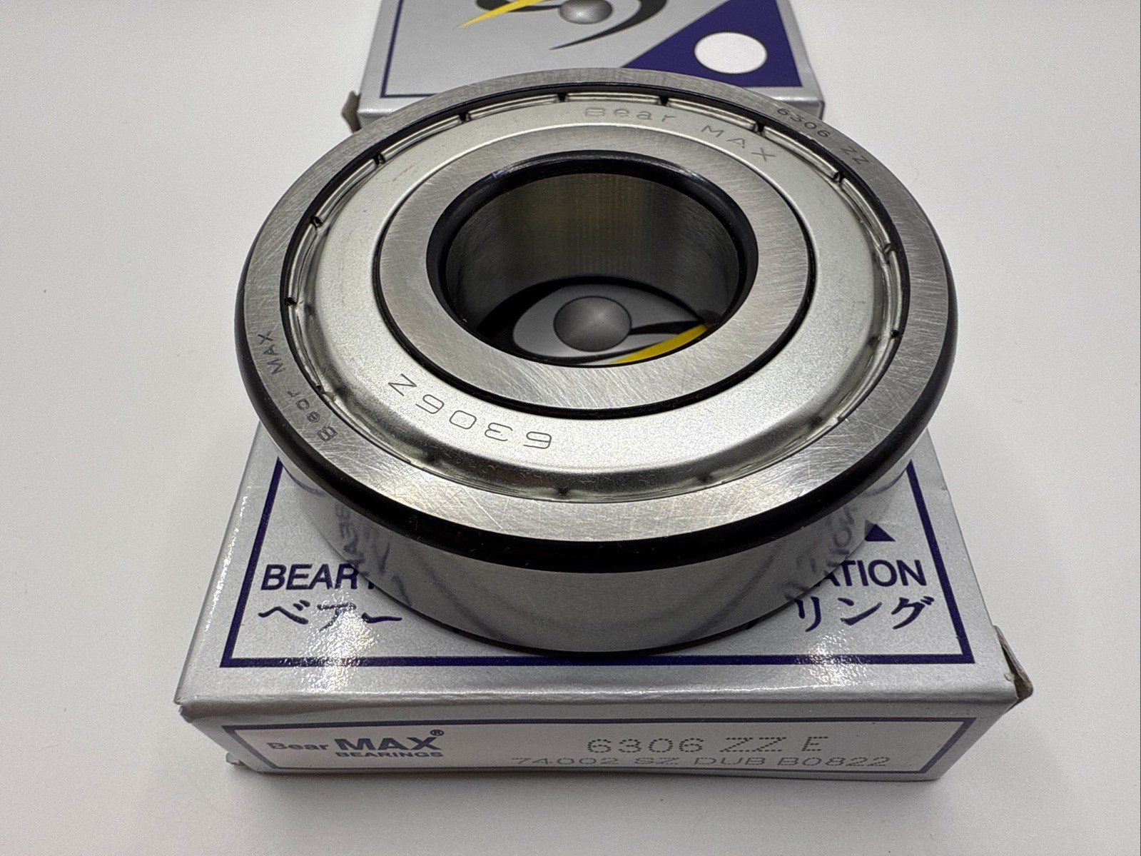 2 pcs BearMAX 6306-ZZ EMQ 30x72x19mm Metal Seal Deep Groove Ball Bearings 6306ZZ