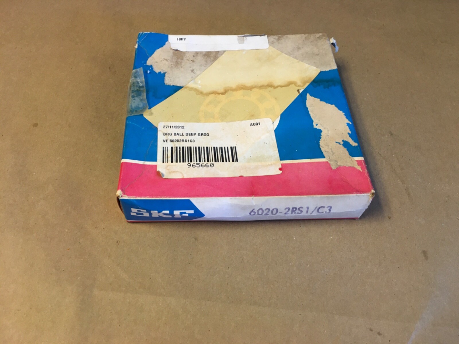 SKF 6020 2RS1/C3 DEEP GROOVE BALL BEARING, RUBBER SEALED 100x150x24mm (KB)