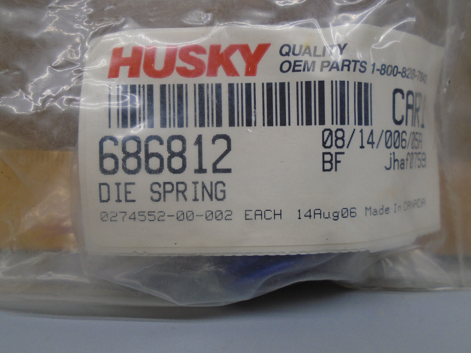 New old Stock Qty 4 Husky # 686812 Die Spring X93
