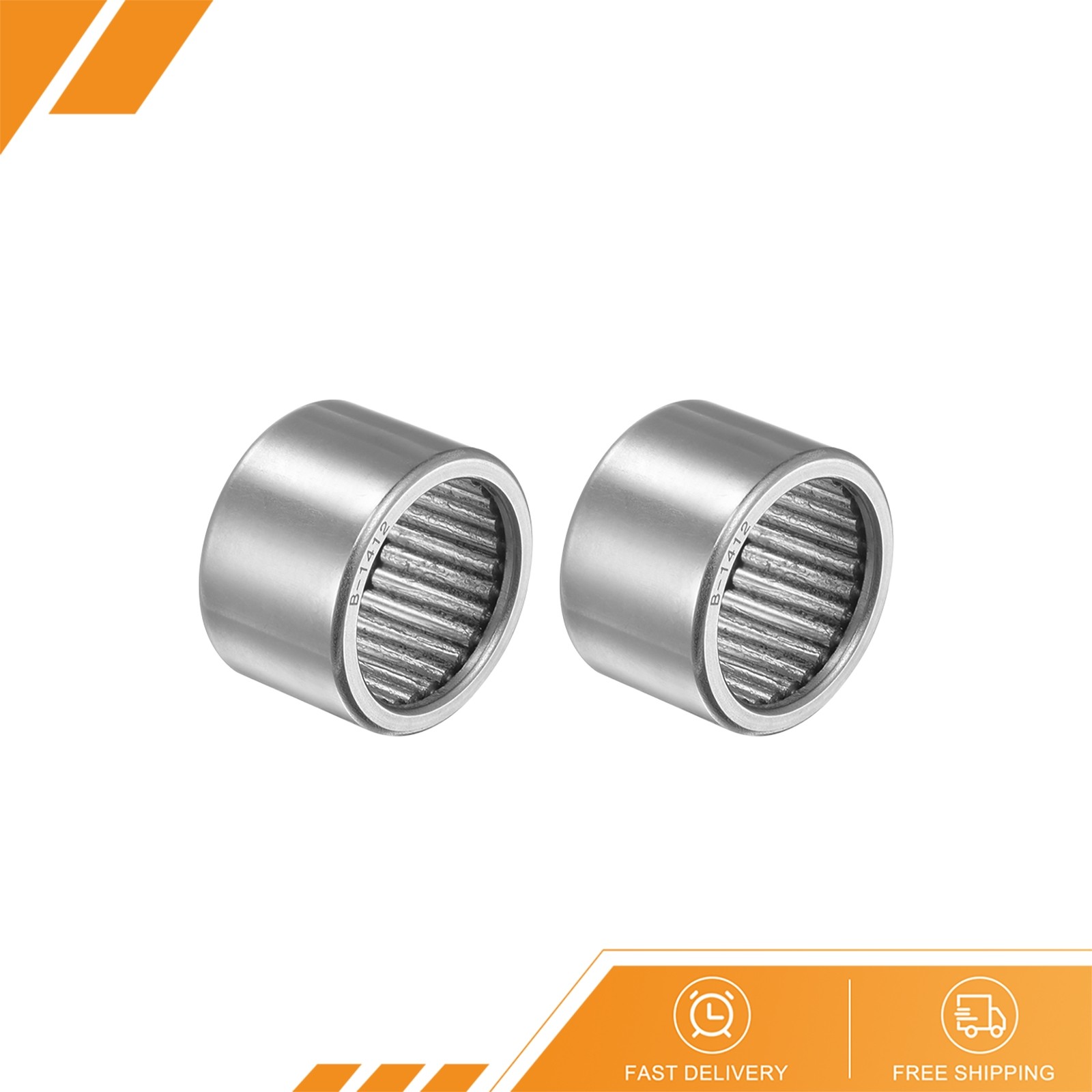 2pcs – B1412 Needle Roller Bearings 7/8″x1-1/8″x3/4″ Full Complement Drawn Cup