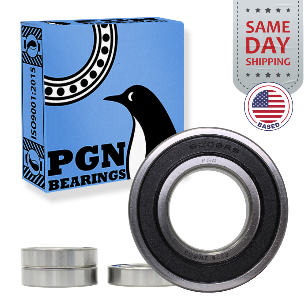 (4) 6208-2RS Premium Rubber Seal Ball Bearing C3 EMQ, 40x80x18, 6208 2RS 6208rs