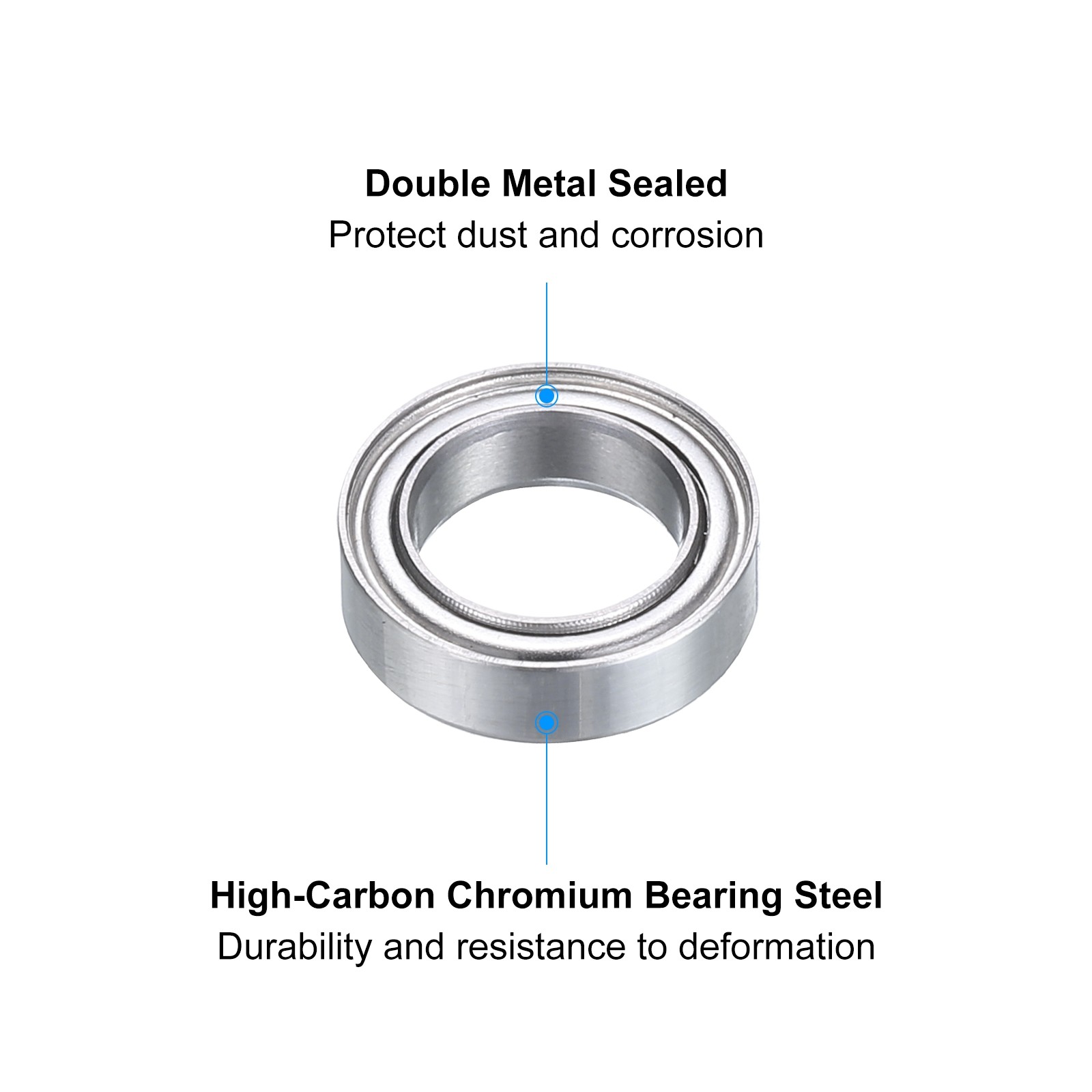 MR117ZZ Deep-Groove Ball Bearings Double Metal Sealed 10Pcs