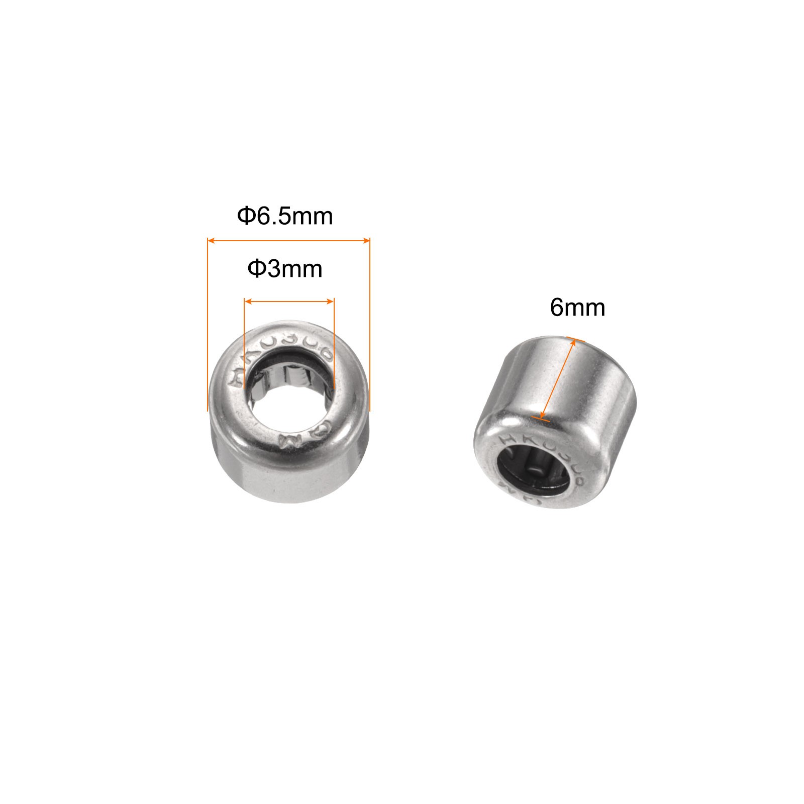 10Pcs HK0306 Needle Roller Bearings 3.5×6.5x6mm Chrome Steel Bearing