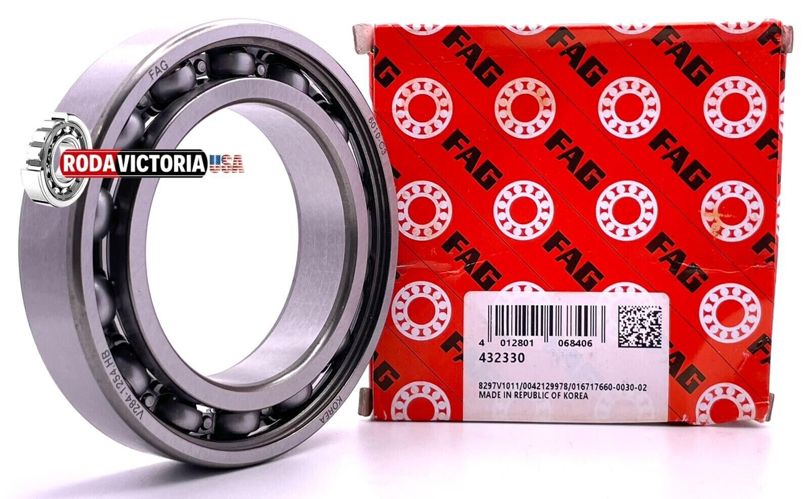 FAG 6010 C3 Deep Groove Ball Bearing, Open, No Seals 50x80x16 mm