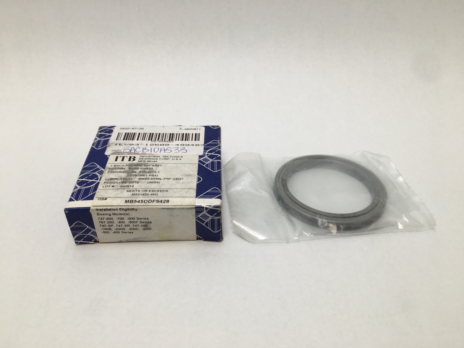 RBC MB545DDFS428 Bearing Sealed 2.0625×2.6250×0.2810″ MB545DD FS428 USA