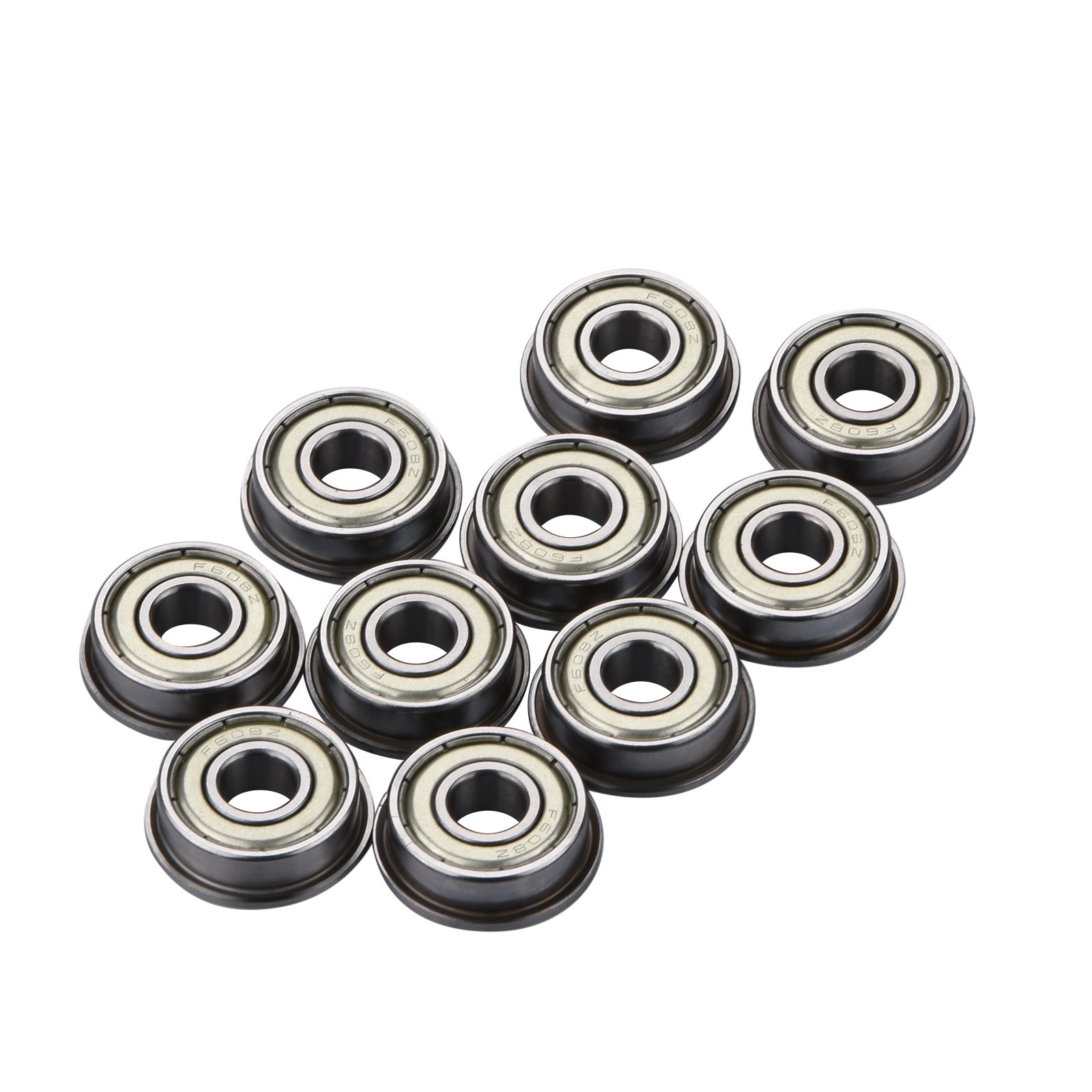 10x Metric Flanged Bearing Flange Ball Bearing F608ZZ 8*22*7mm Flange Bearing