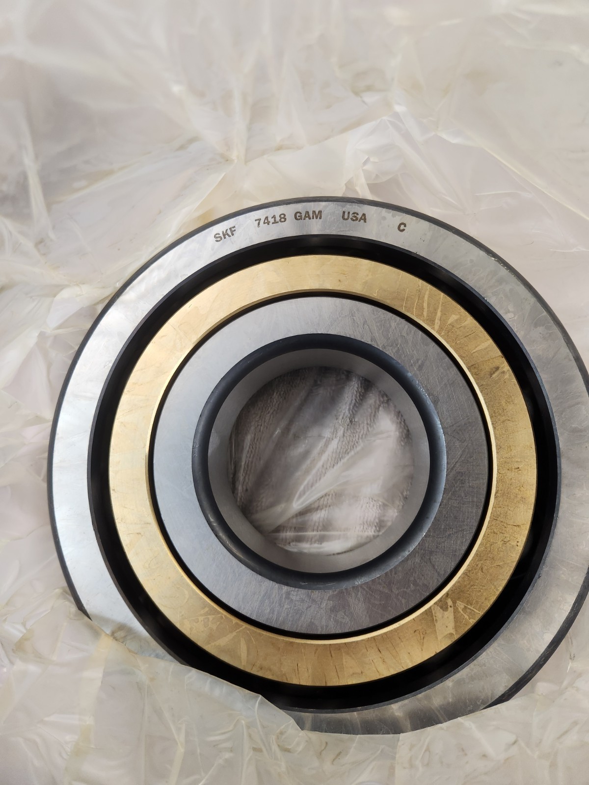 (2) New SKF 7418 GAM Angular Contact Ball Bearings