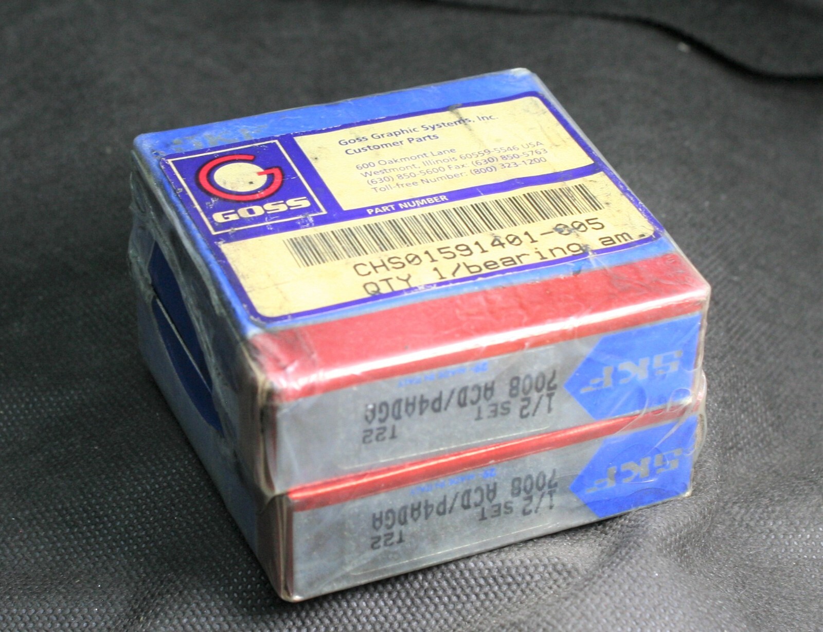 Two (2) SKF 7008 ACD/P4 ADGA Angular Contact Bearings 40 MM ID Set 1 127 NEW