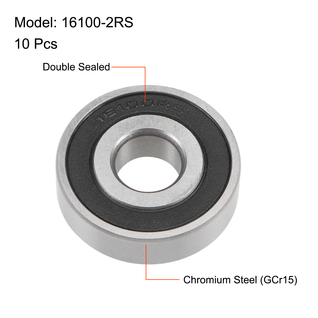 10Pcs 16100-2RS Ball Bearing 10mm IDx28mm ODx8mm T Double Sealed P0