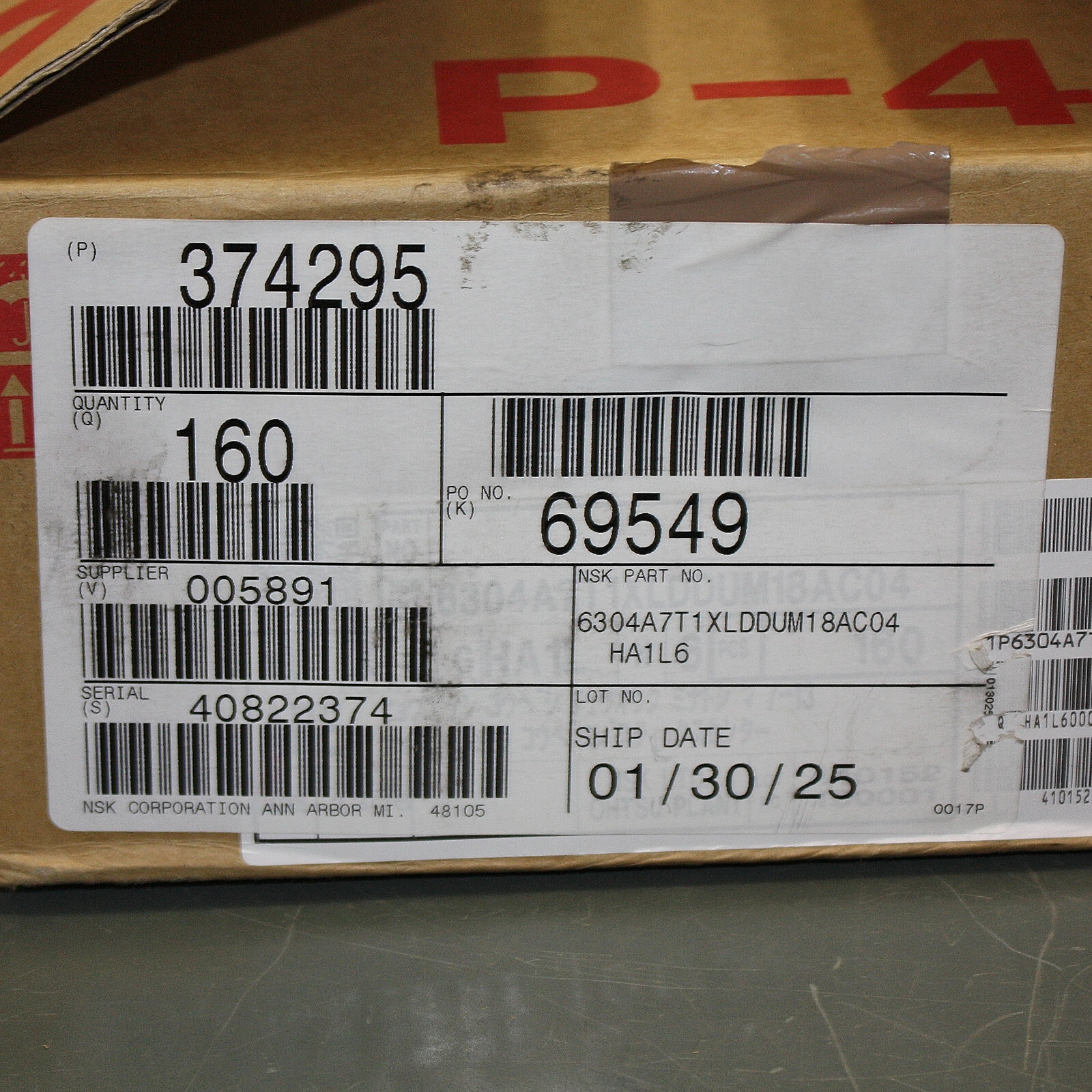 (10) NSK Radial Ball Bearing 6304DUM18A, 52mm x 15mm x 20mm, Straight Bore