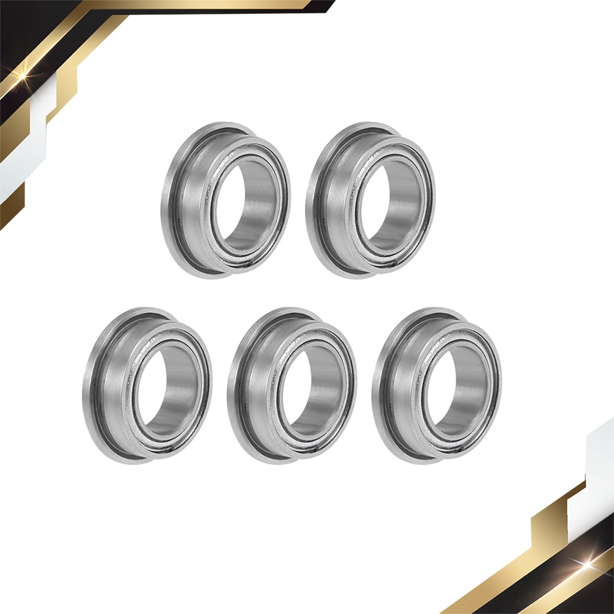 MF85ZZ Flange Ball Bearing 5mm x 8mm x 2.5mm Shielded Chrome Bearings 5pcs