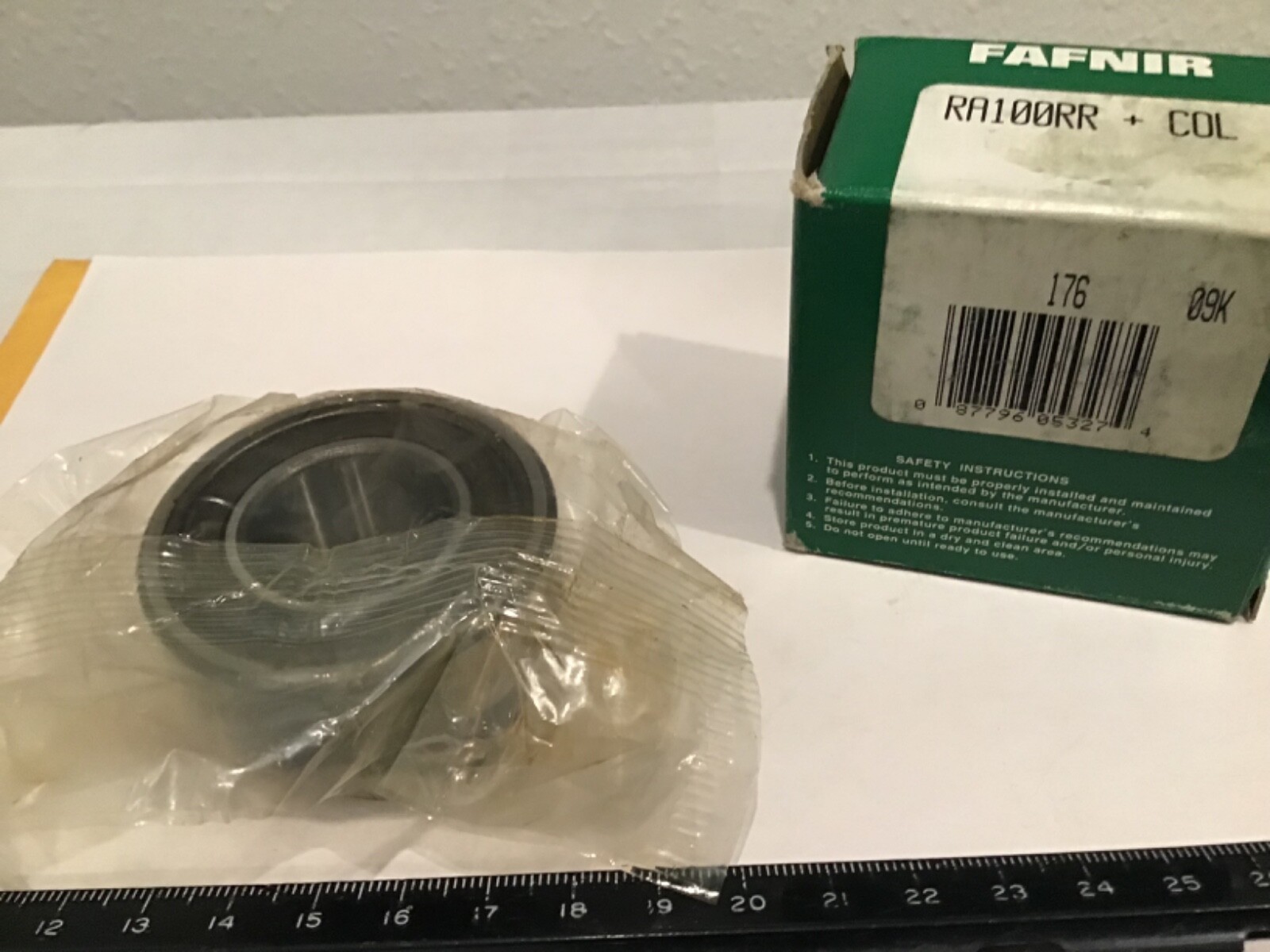 New Fafnir RA100RR + COL Insert Bearing, 1.000″ ID, 52mm OD