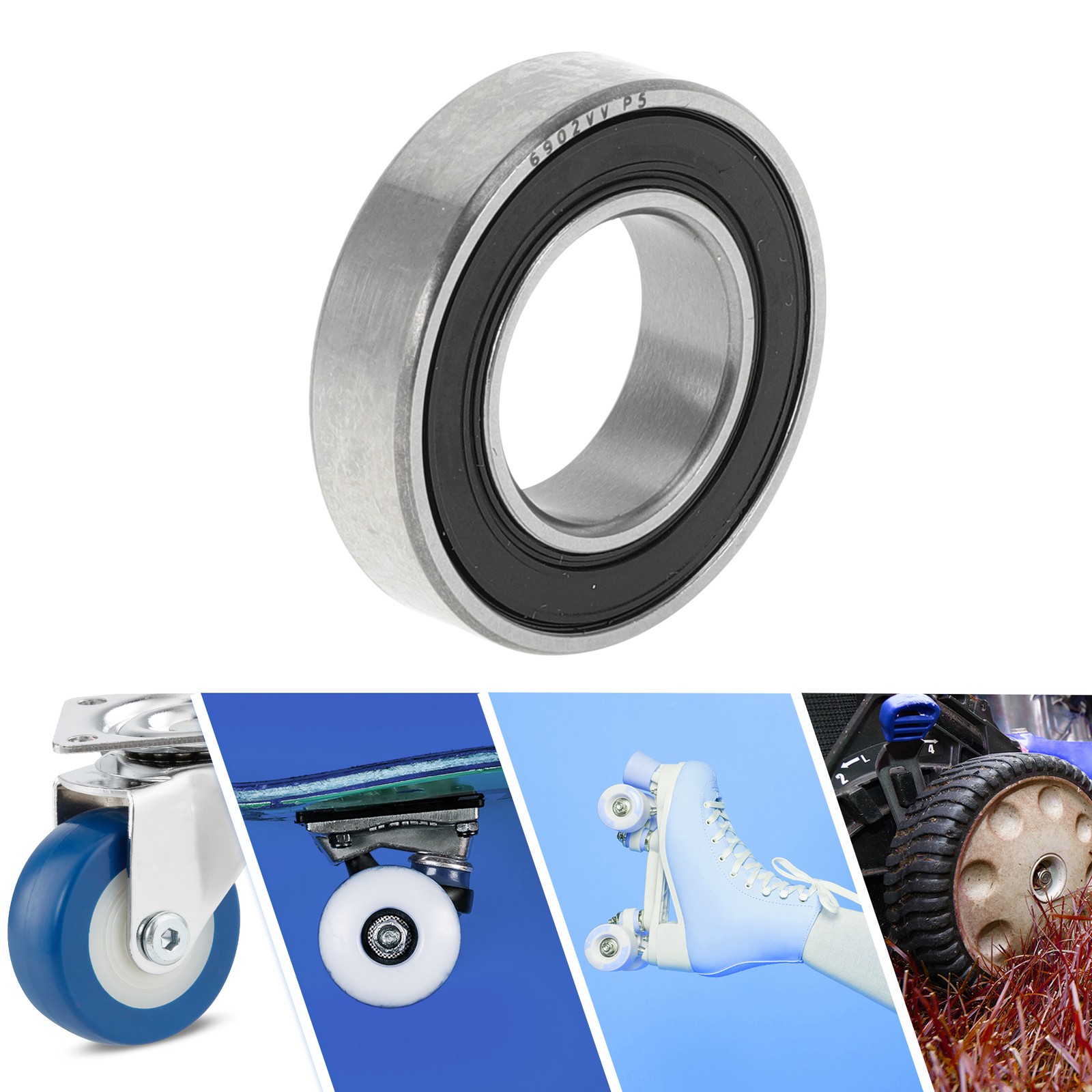 6902VV Bearings 15x28x7mm P5 2 Seals N/A for Skateboard Scooter