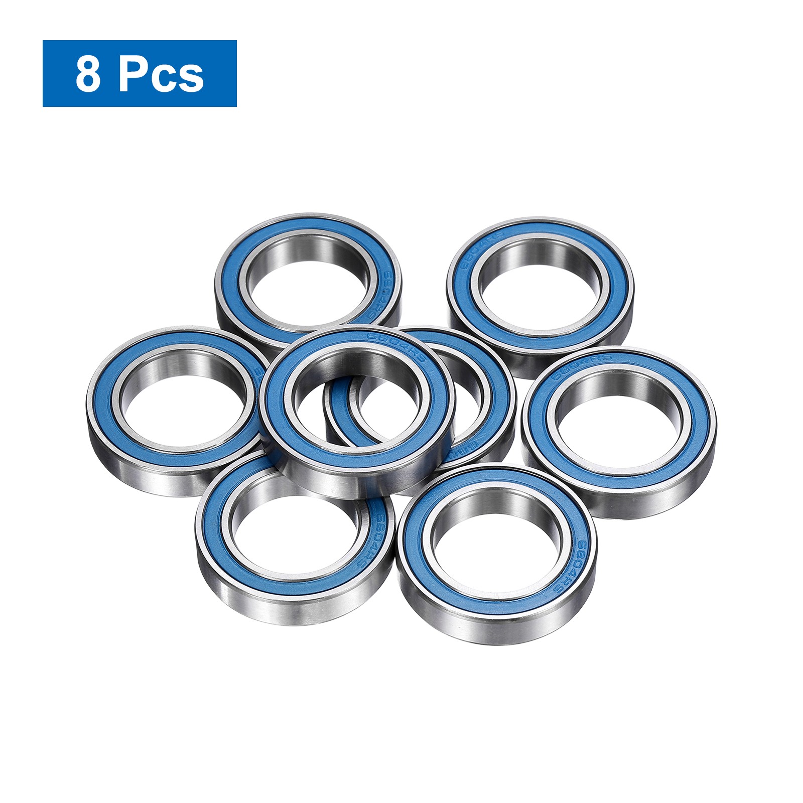 8Pcs 6804-2RS Deep Groove Bearing 20x32x7mm Double Sealed Chrome Steel P5