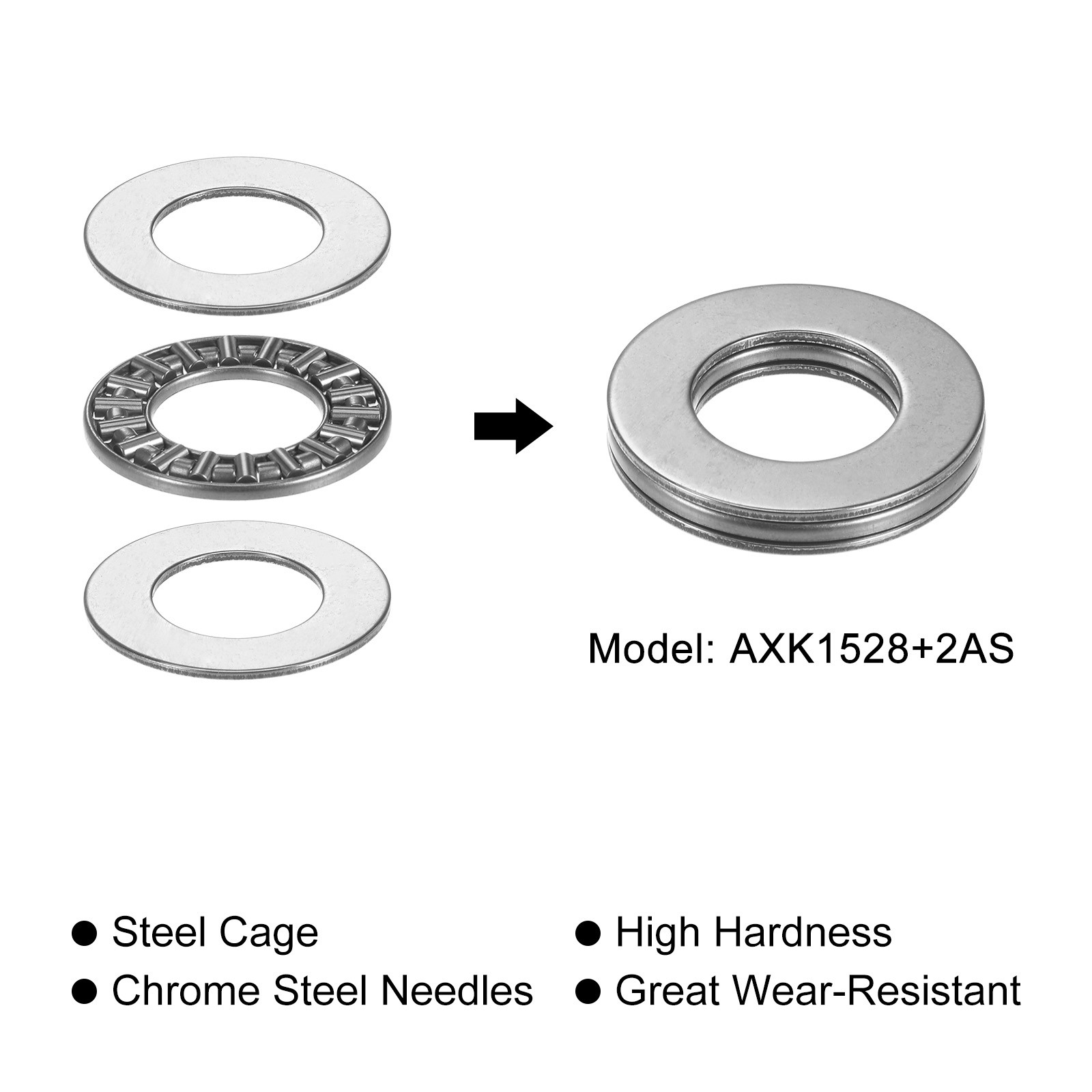 AXK1528 Thrust Needle Roller Bearings with AS1528 Washers 10sets
