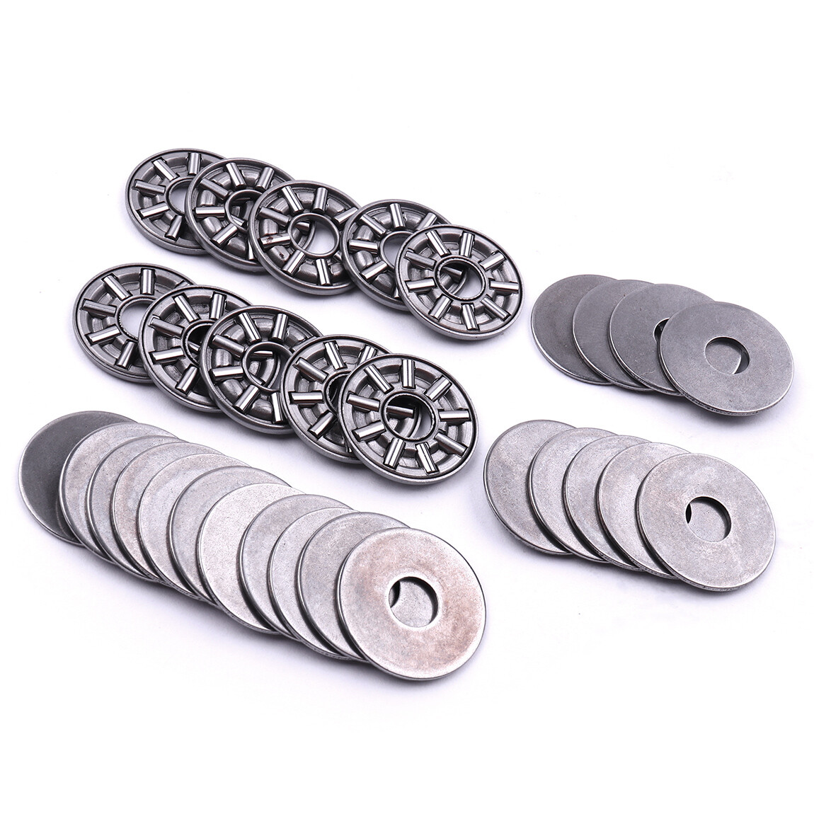 10x Thrust Needle Roller Bearing 10*24*2mm Thrust Bearings With 2 Washers
