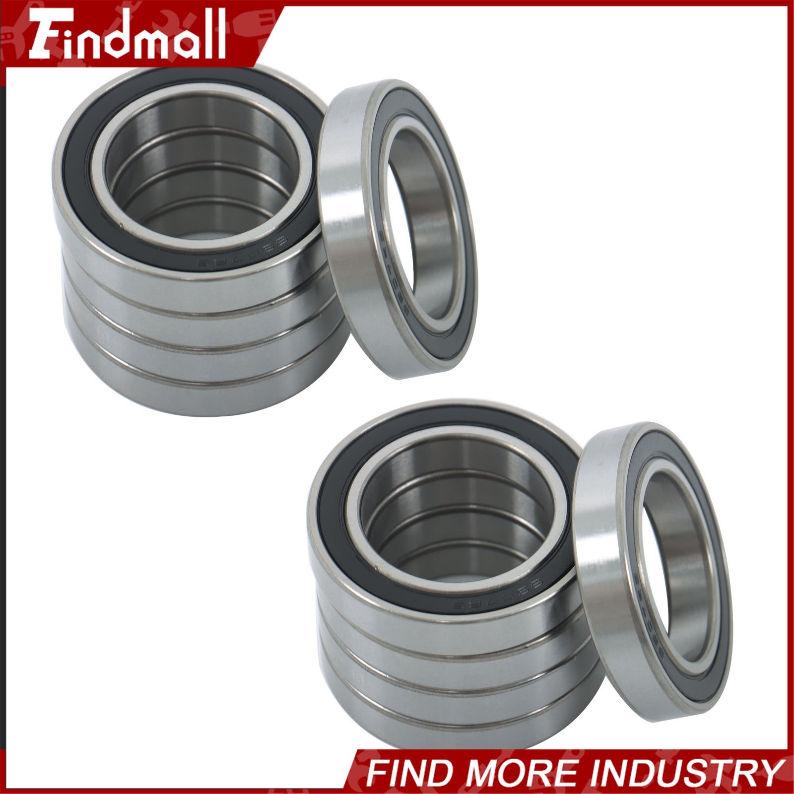 Findmall 6907-2RS Deep Groove Bearings 10pcs 35x55x10mm Rubber Sealed Set