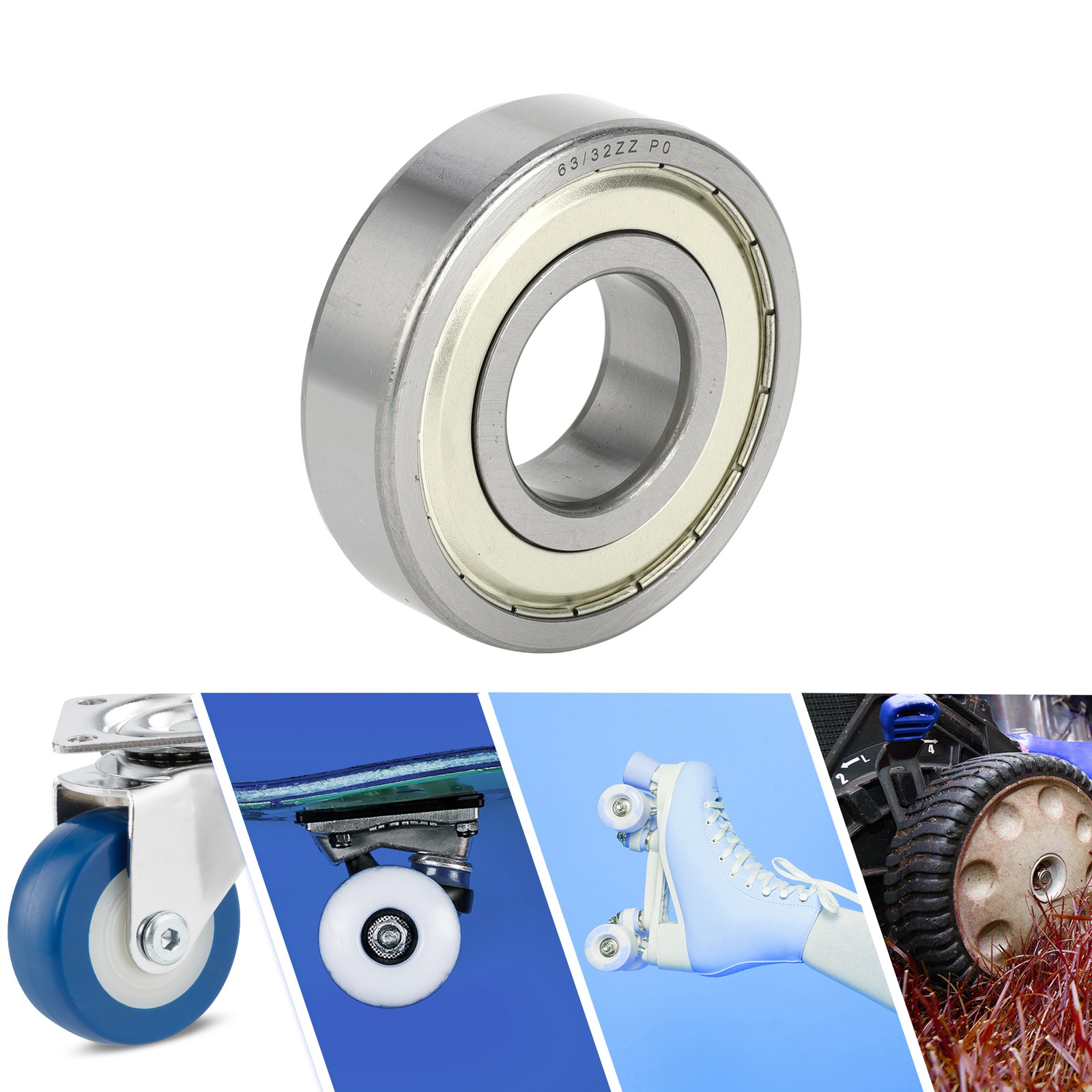 63/32ZZ Deep Throat Ball Bearings 32x75x20mm 1pc Skateboard Wheel