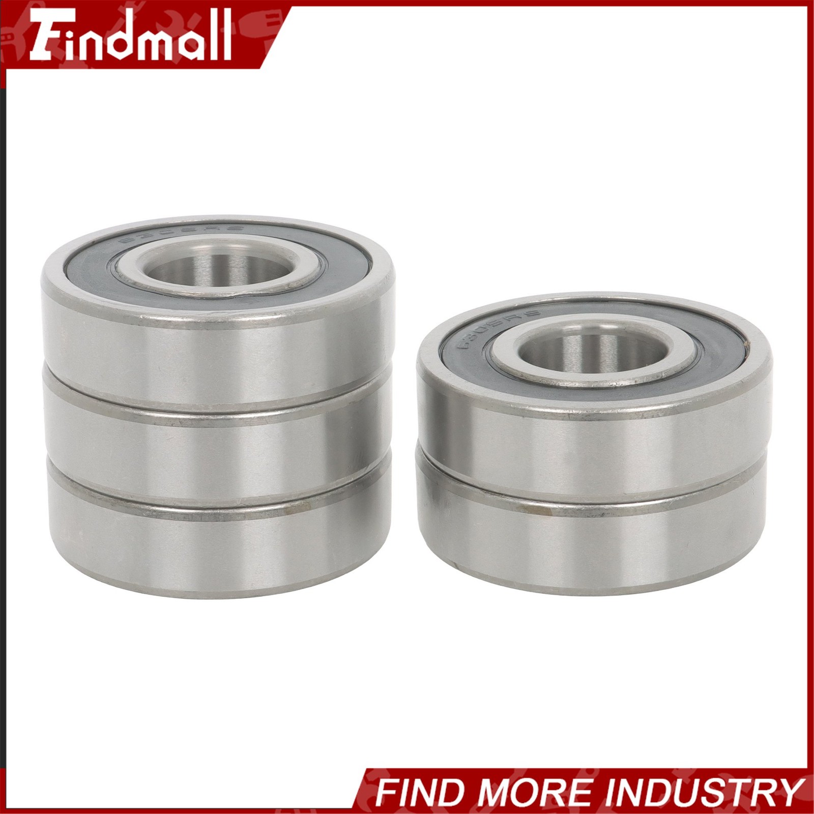 Findmall 6305-2RS C3 Ball Bearing 25x62x17mm 10 Pcs Premium Rubber Sealed