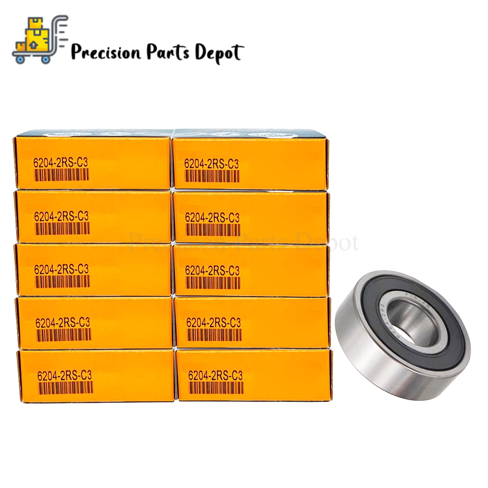 10PCS Double Rubber Seal Ball Bearings For TIMKEN 6204-2RSC3 6204-2RS 20x47x14mm