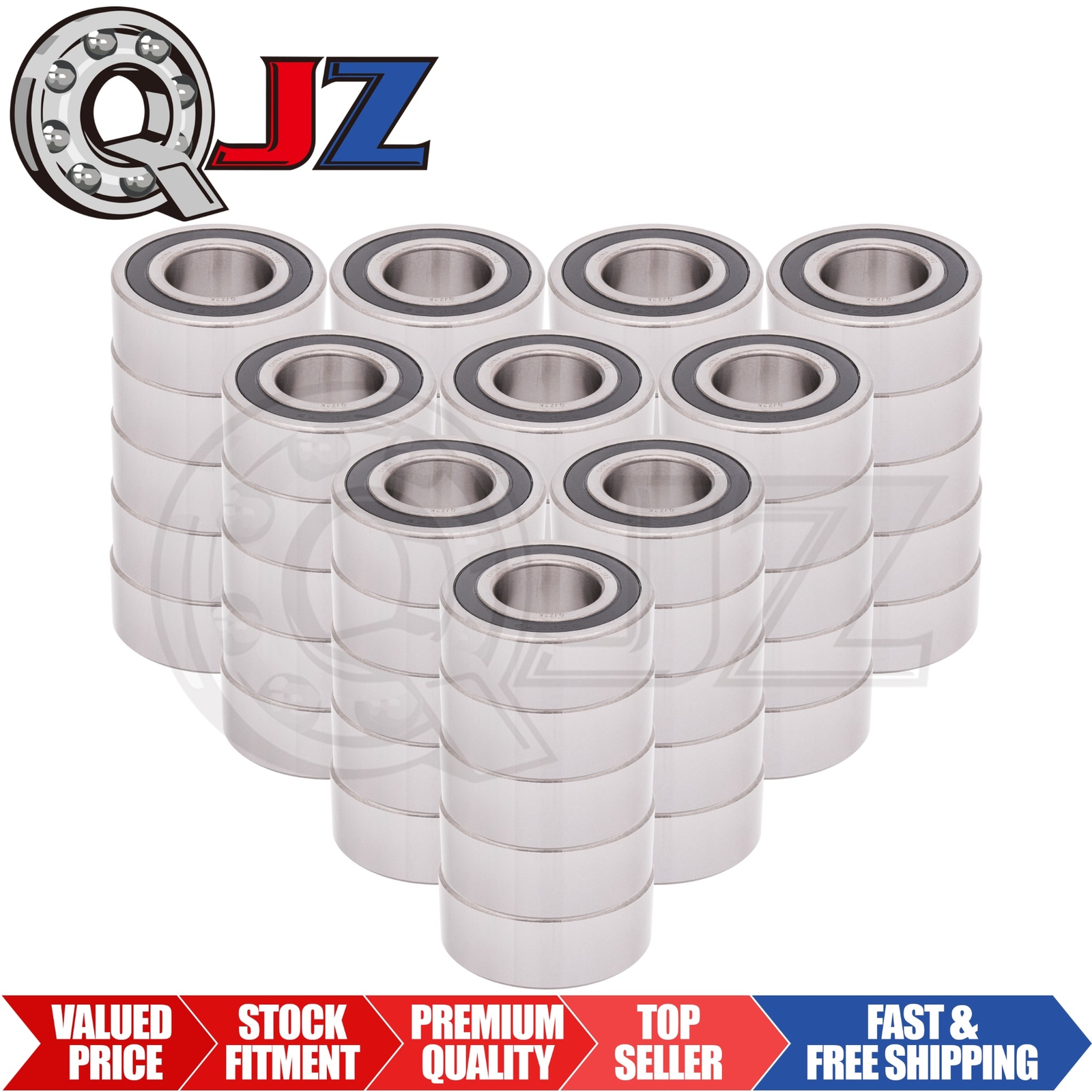 [Qty.50] 5207-2RS Angular Contact Ball Bearing [35mm Bore x 72mm OD x 27mm W]