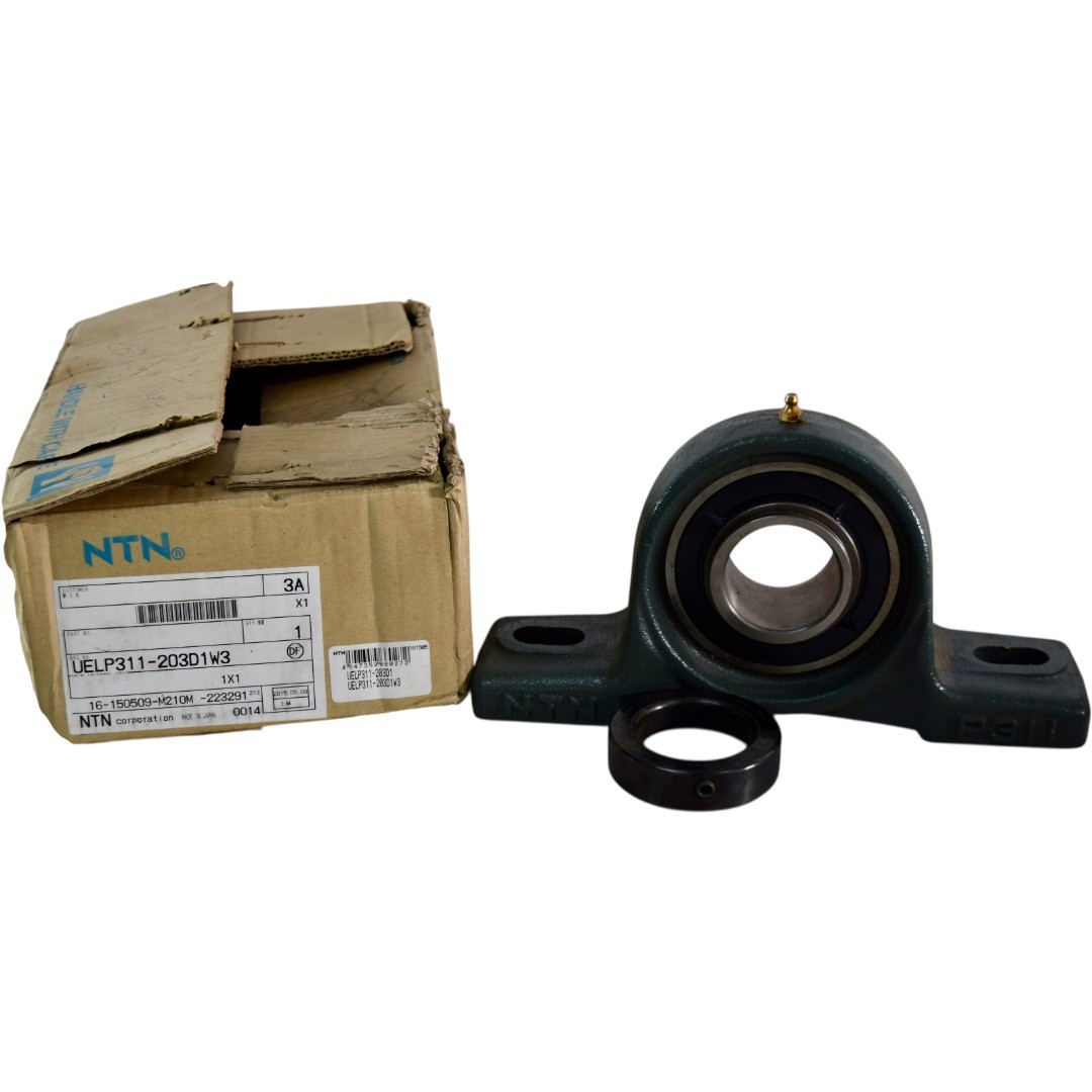 NEW NTN UELP311-203D1W3 Pillow Block Bearing 2-3/16” Bore Cast Iron Japan