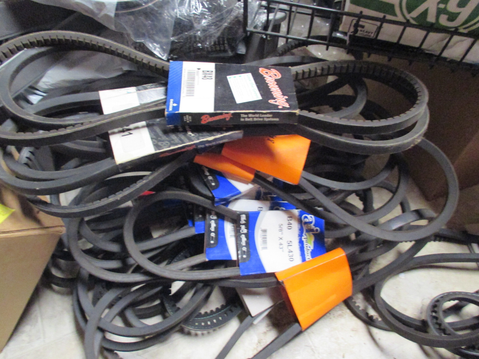 Various ” B, BX ” Series V-Belts, Mower and Industrial, 5/8 size Various Mfgs
