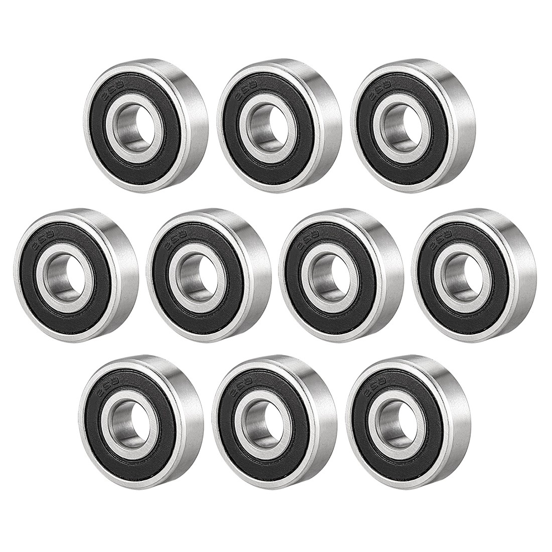 10Pcs 9x26x8mm Double Sealed 629-2RS Deep Groove Ball Bearing Carbon Steel