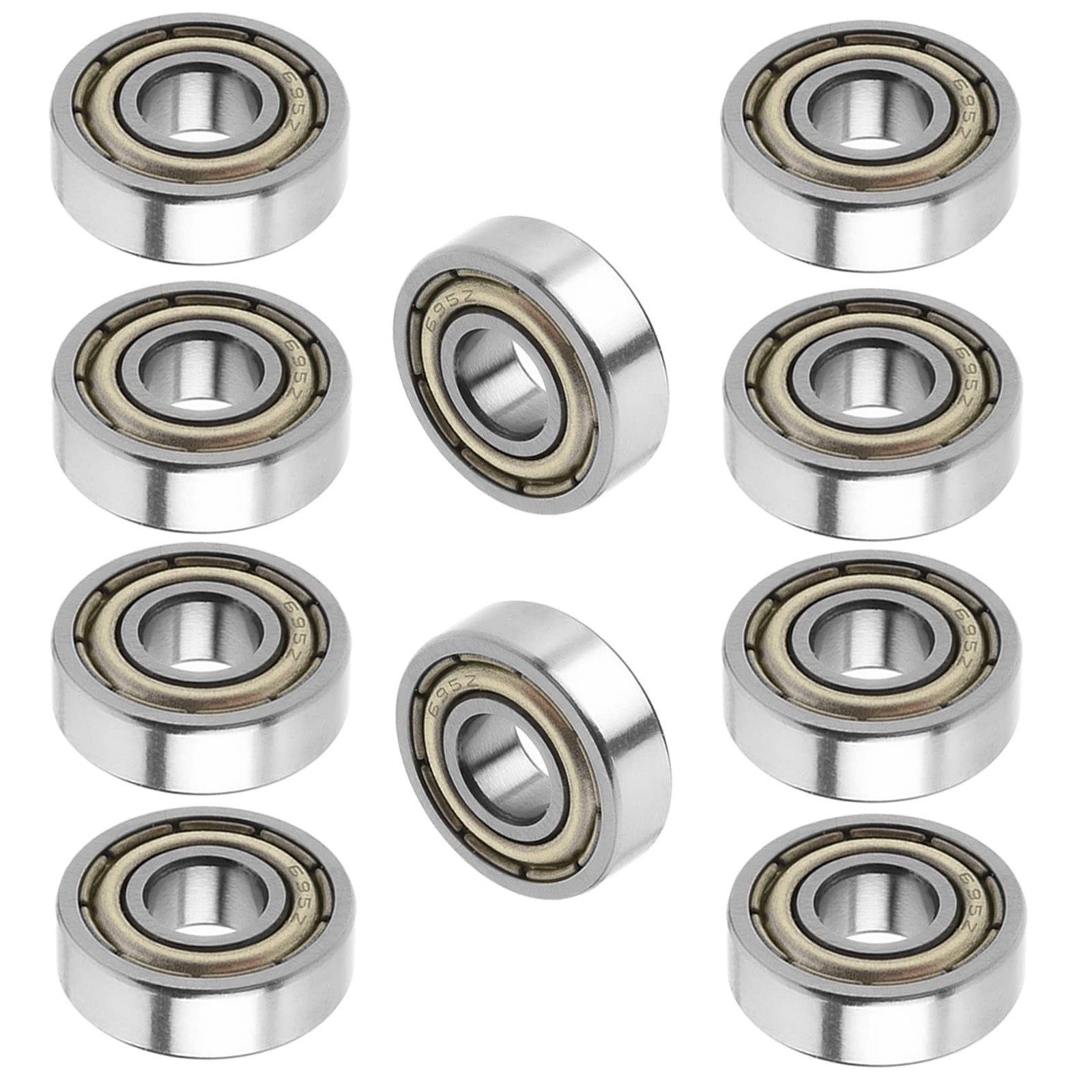 Miniature Deep Groove Ball Bearing Metal 10PC Silent Carbon Steel Sealed Bearing