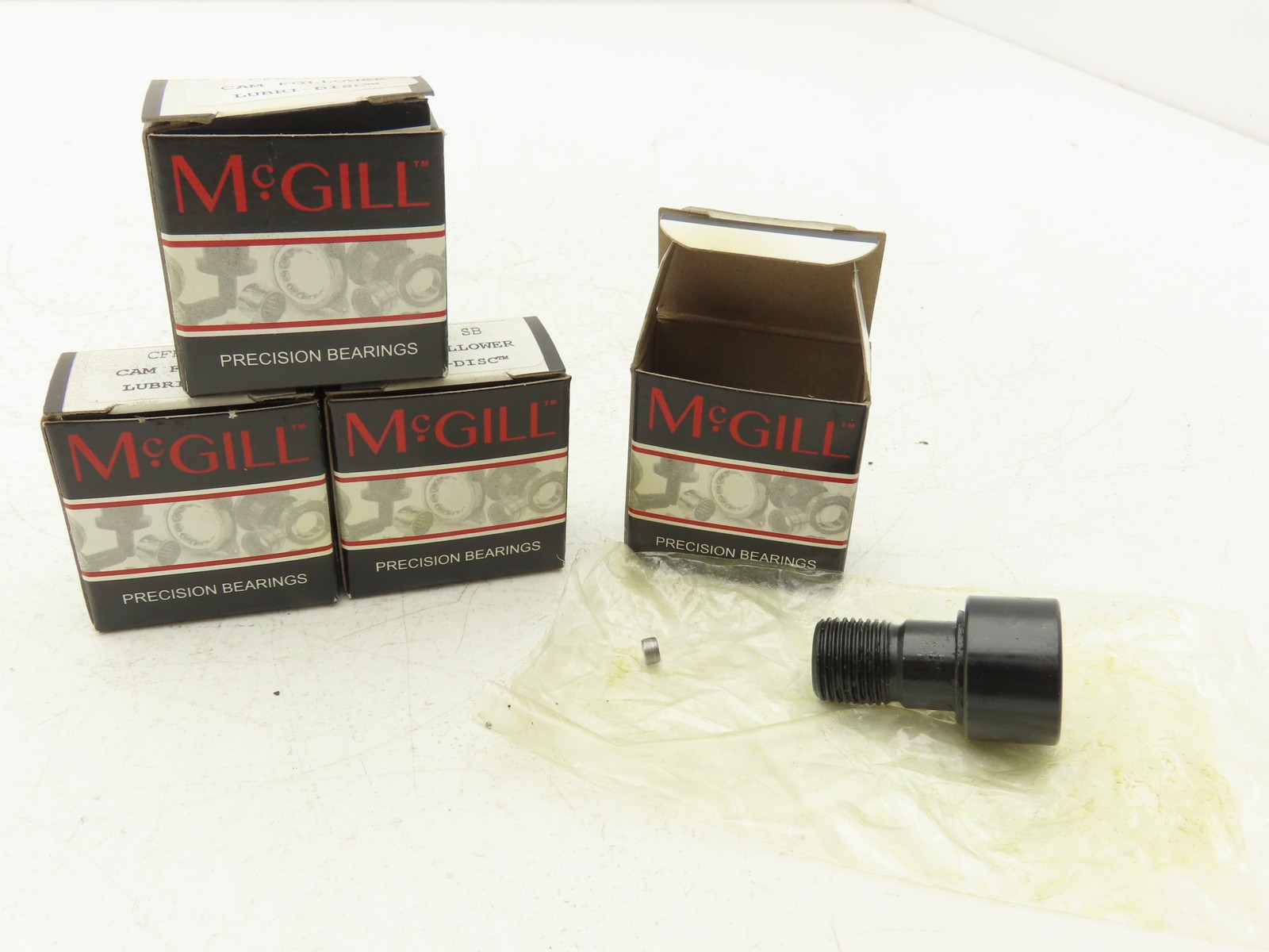 McGill CFH 1 SB Cam Follower Heavy Stud 1″ OD x .6250″ W 5/8″-18 Stud Lot of 4