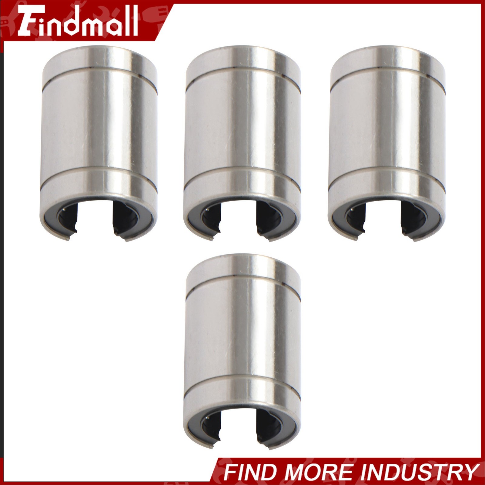 Findmall 4pcs LM30UUOP Open Linear Ball Bearings 30x45x64mm CNC