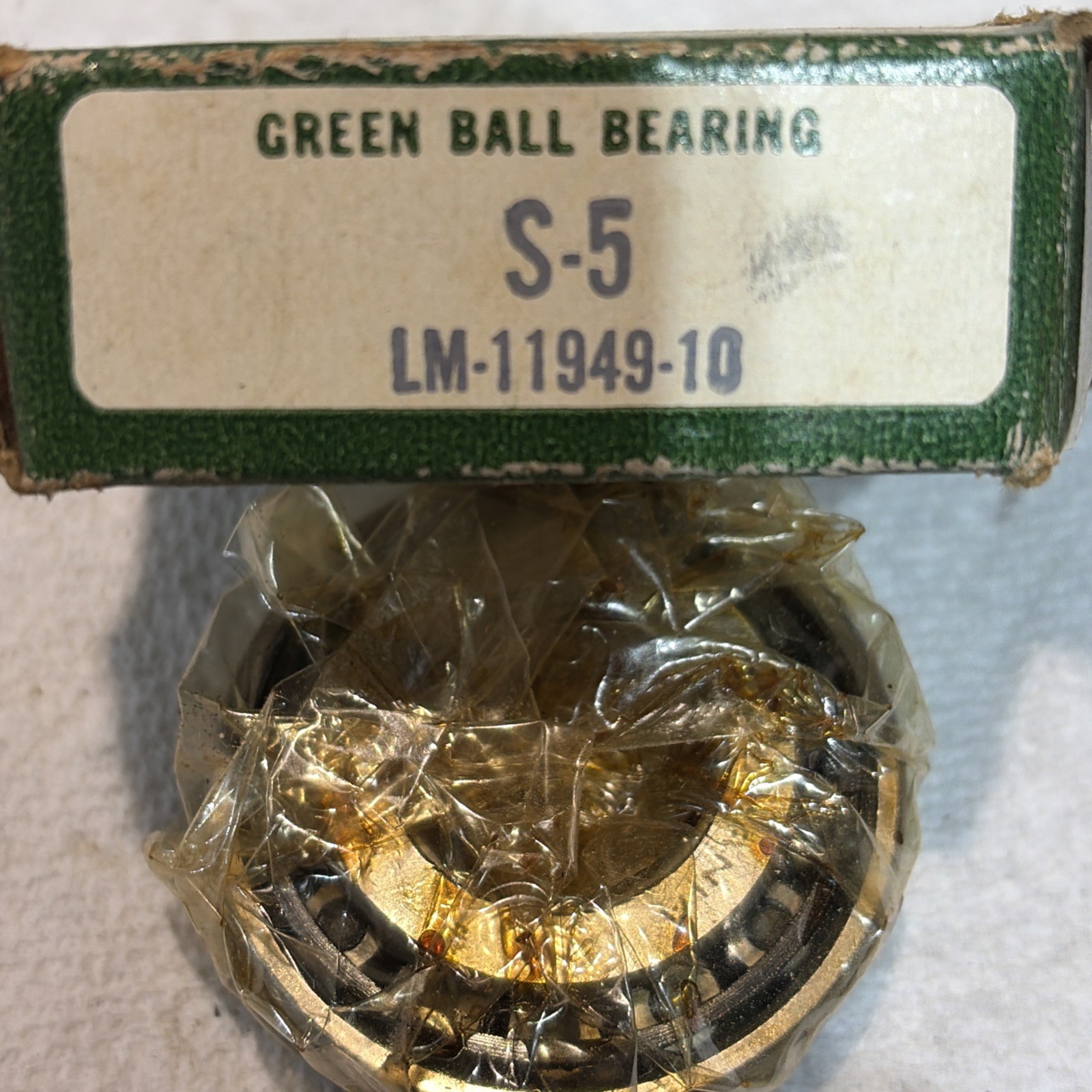 The Green Ball Bearing Co. S-5 LM-11949-10 New Old Stock (StorageA)