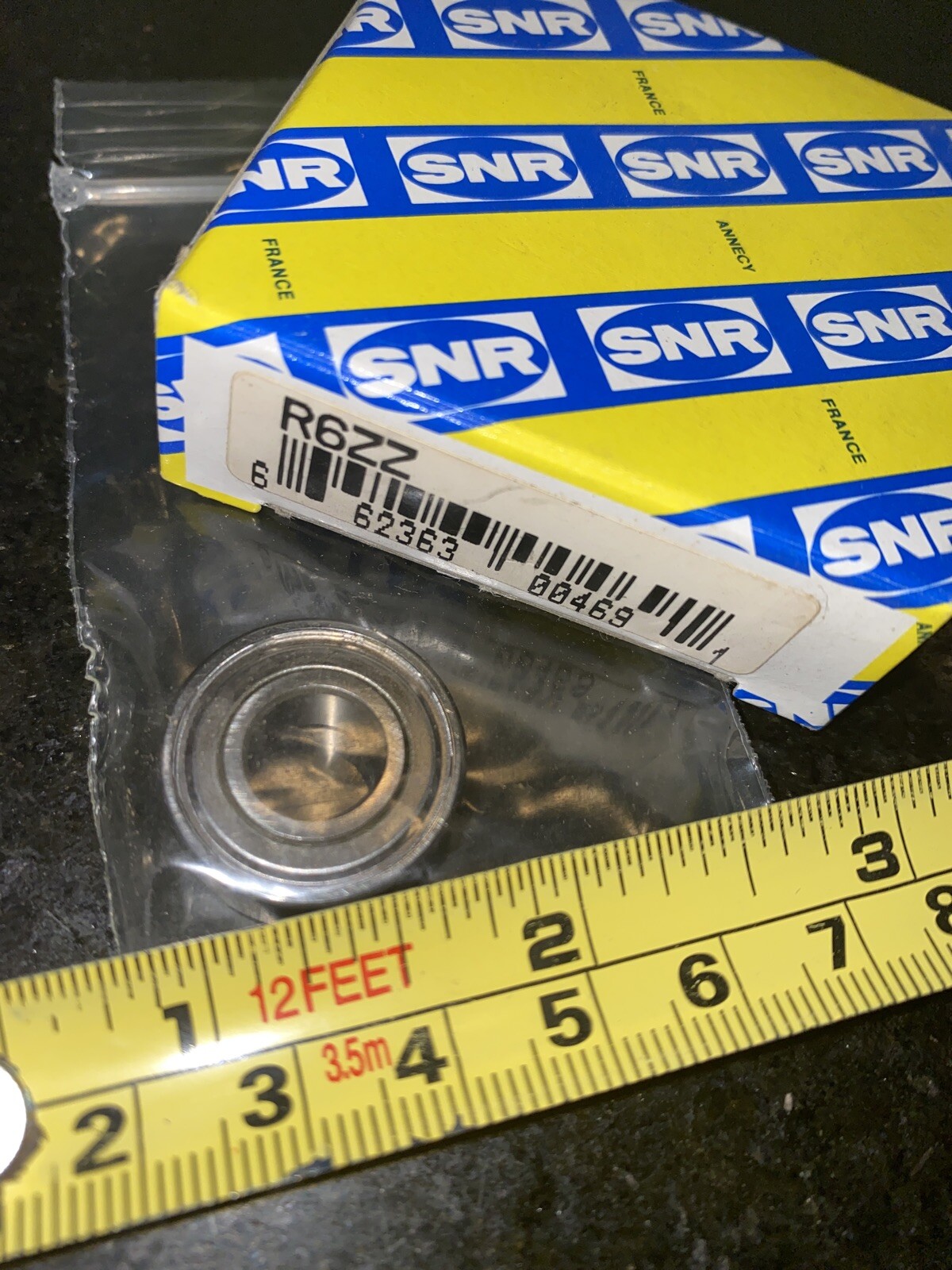 SNR R6ZZ Single Row Bearing, .2500″ ID, .625″ OD, .196″ Width