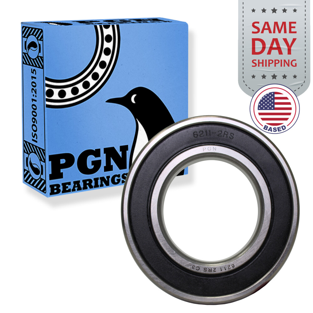 6211-2RS Premium Rubber Seal Ball Bearing C3 EMQ, 55x100x21, 6211 2RS 6211rs