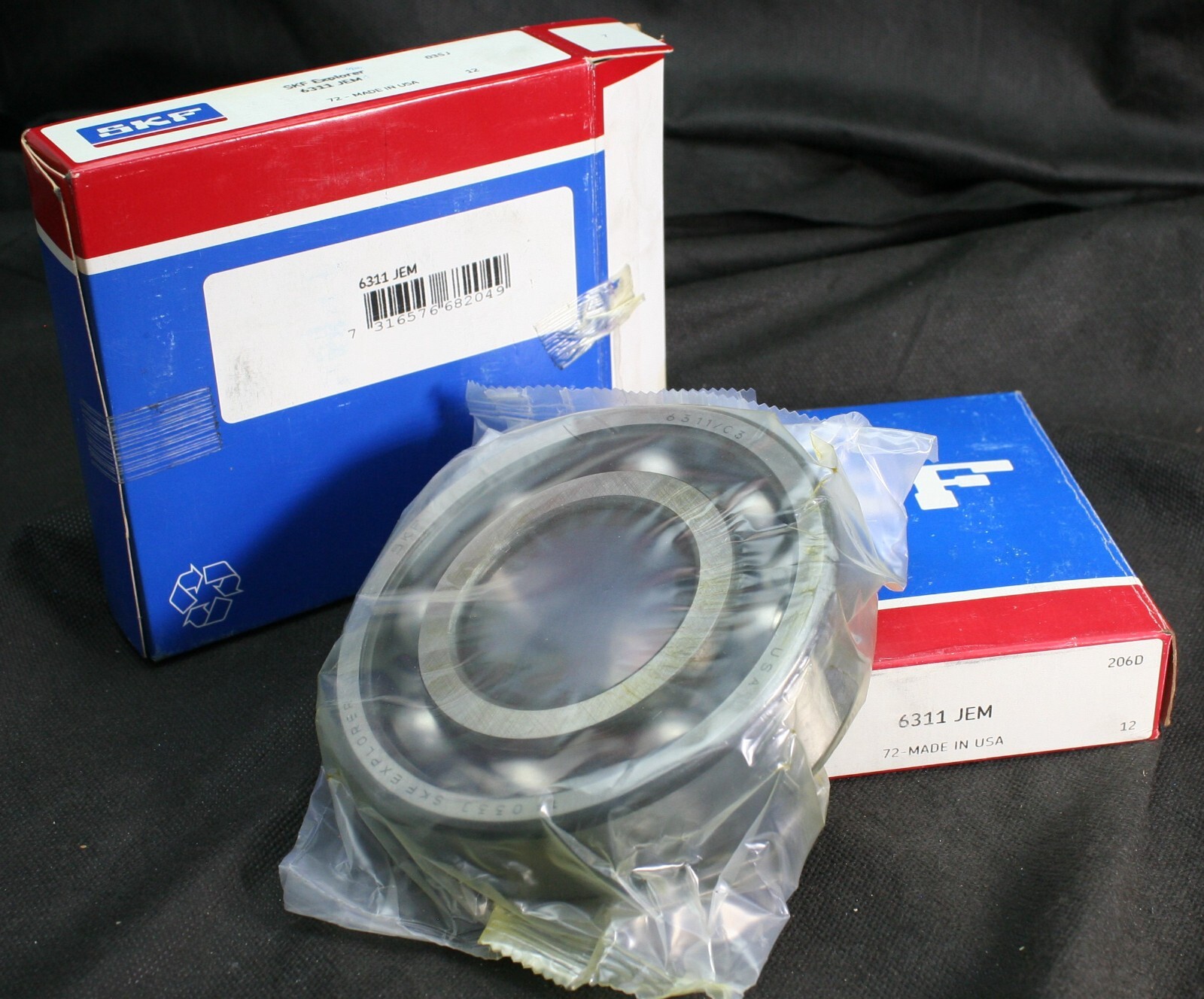 One (1) SKF 6311 JEM Deep Groove Bearing 6311/C3 55MM ID USA NEW