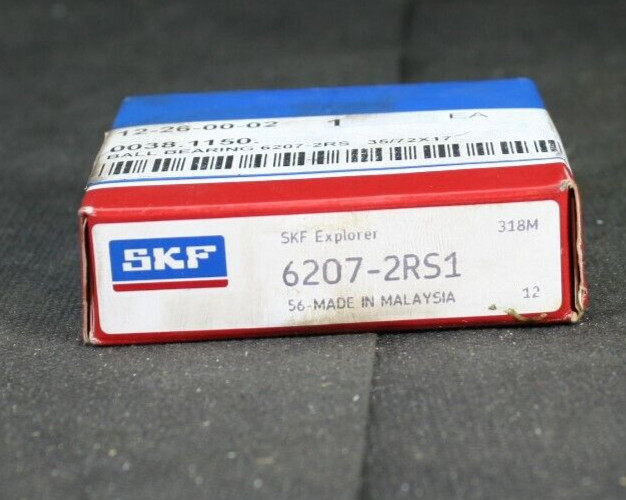One (1) SKF 6207 2RS1 Deep Groove Bearing 35MM ID Malaysia NEW