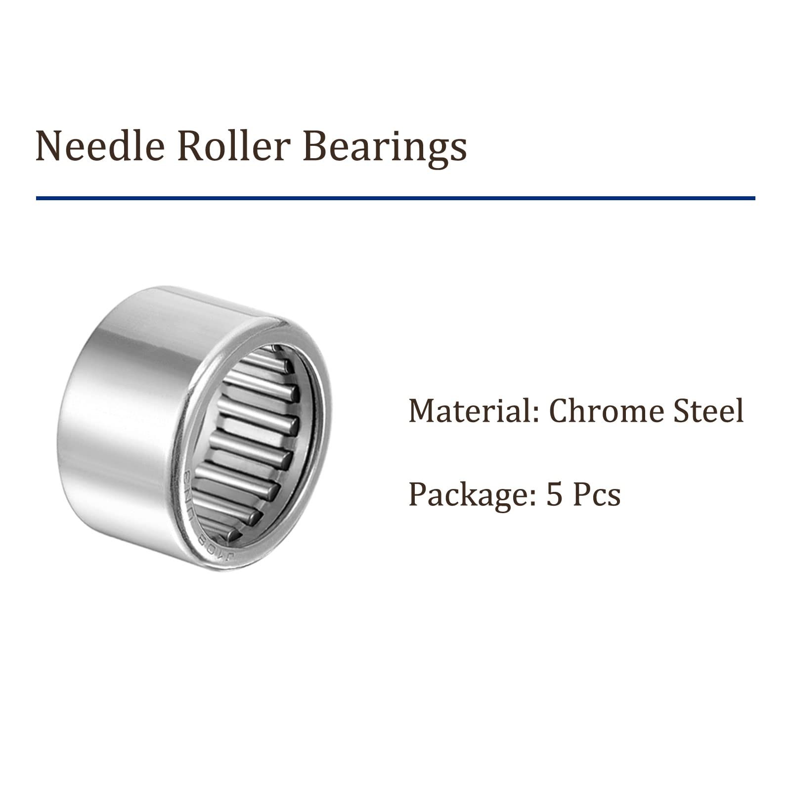 Kozelo 5pcs SCE108 Needle Roller Bearings – [5/8″ x 13/16″ x 5/8″x13/16″x1/2″