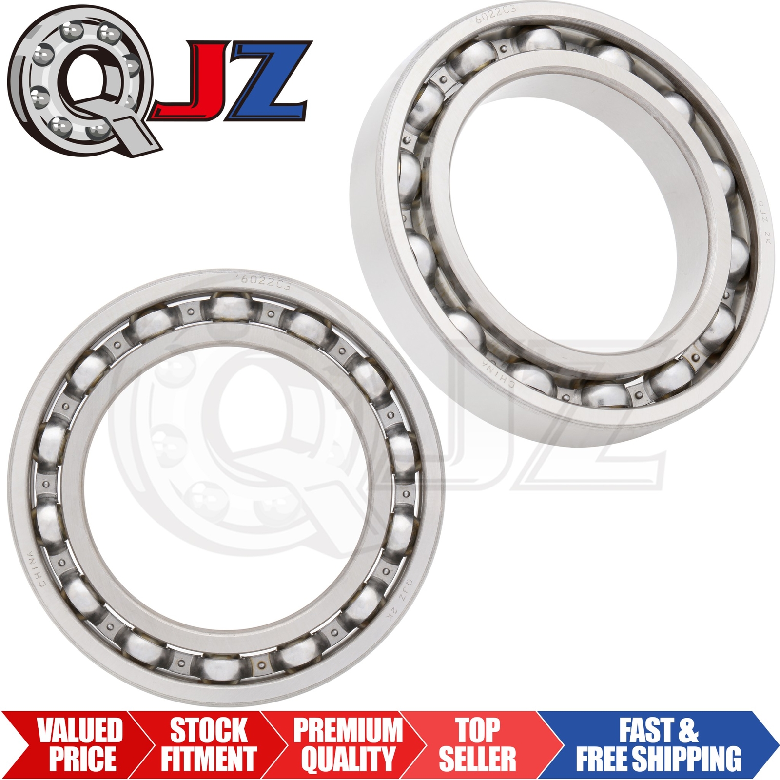 [Qty.2] 6022-OPEN Radial Deep Groove Ball Bearing [110mm ID x 170mm OD x 28mm W]