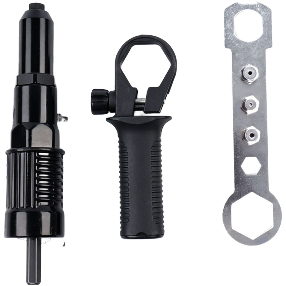 Aluminum Alloy Electric Rivet Tool Adapter for Drill Black 14cm x 3cm x 0.8cm