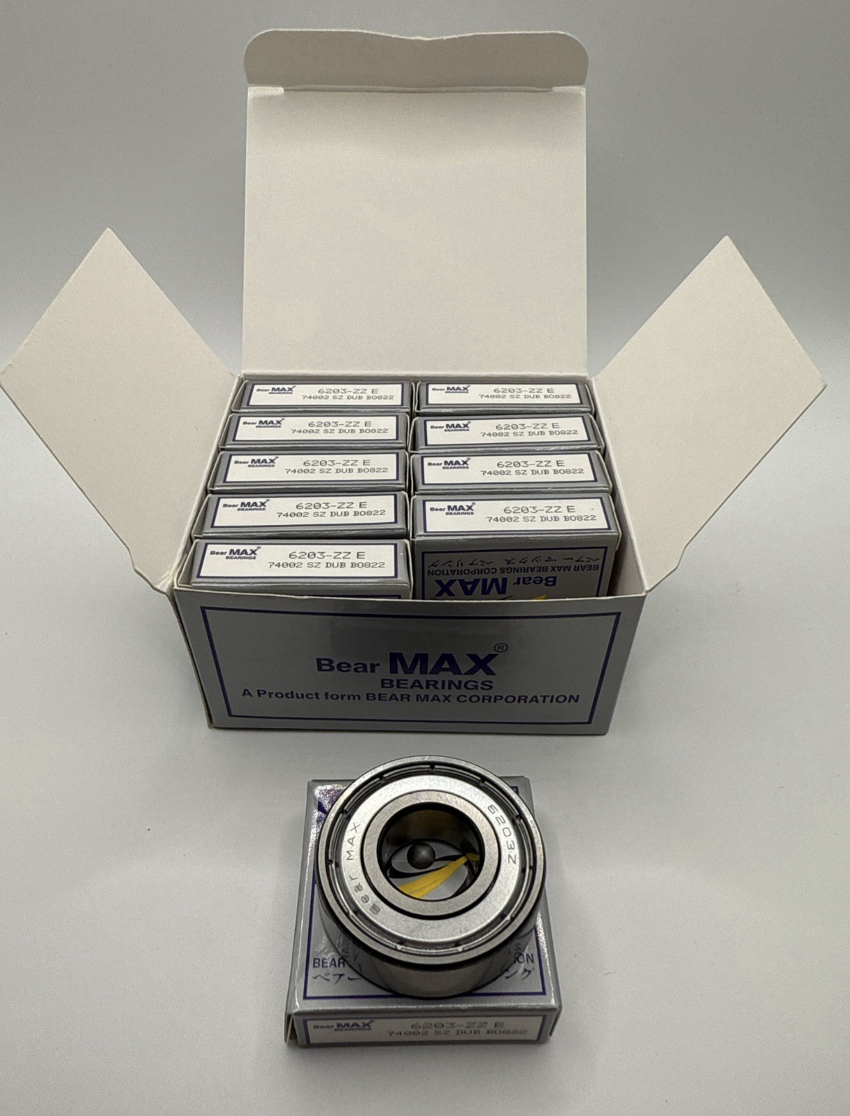30 pcs BearMAX 6203-ZZ E 17x40x12mm Metal Seal Deep Groove Ball Bearings 6203ZZ