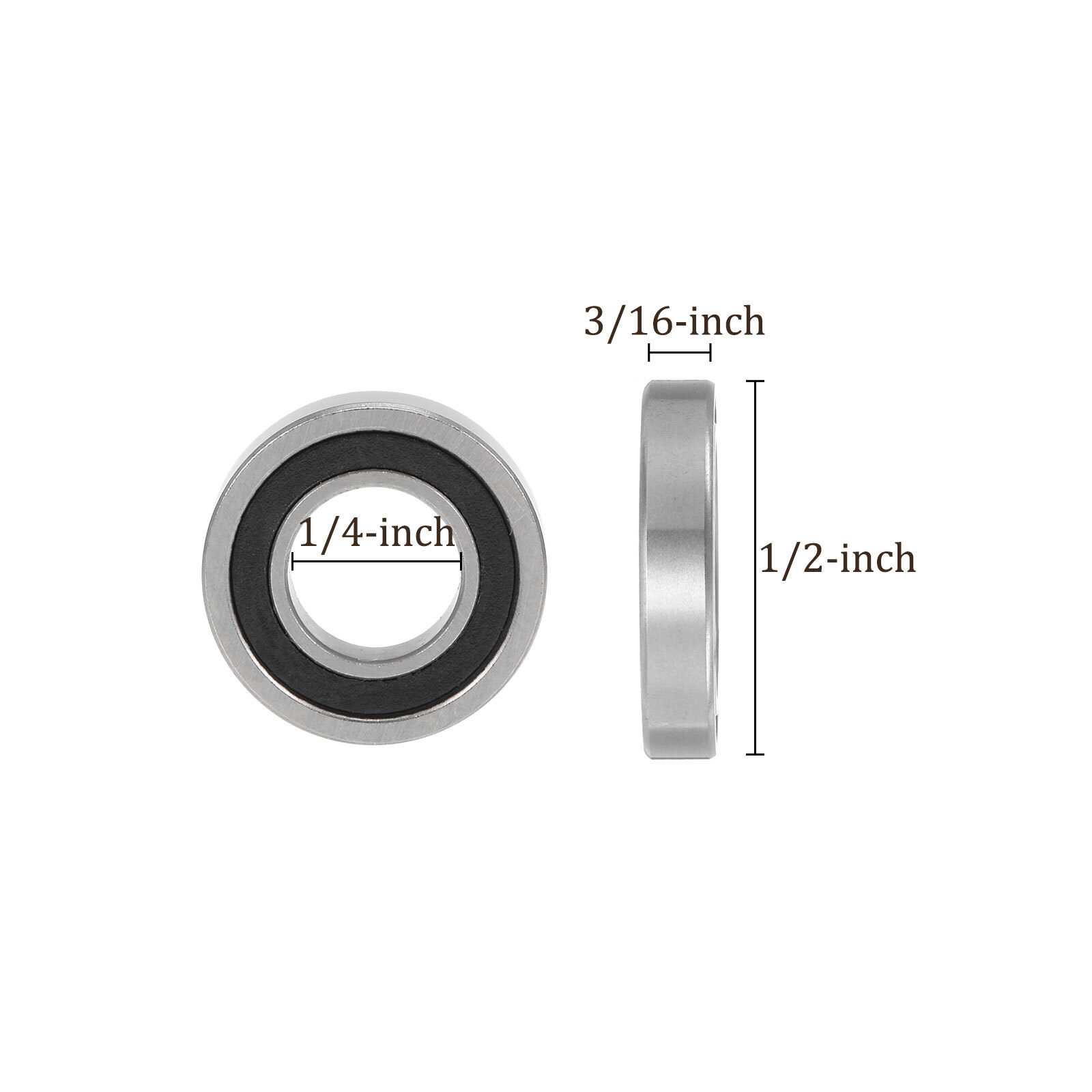 10pcs Ball Bearings 1/4 Inch x 1/2 Inch x 3/16 Inch Chrome Steel