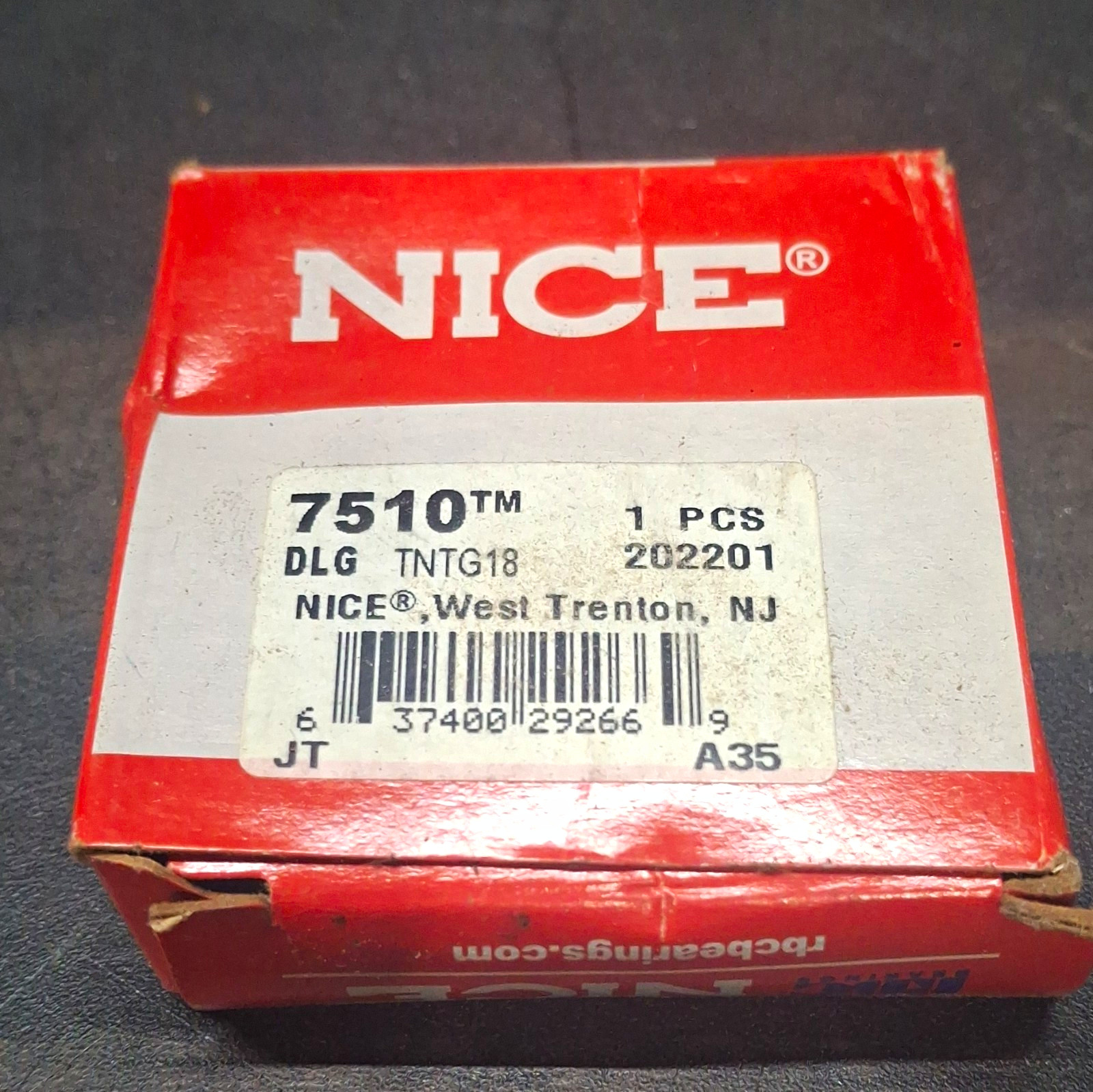 NICE 7510DLG Radial Ball Bearing 5/8″ Bore 1-5/8″ OD Double Sealed New Box