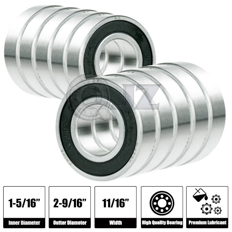 10x 1658-2RS Ball Bearing 33.34mm x 65.09mm x 17.46mm Rubber Seal Premium RS 2RS